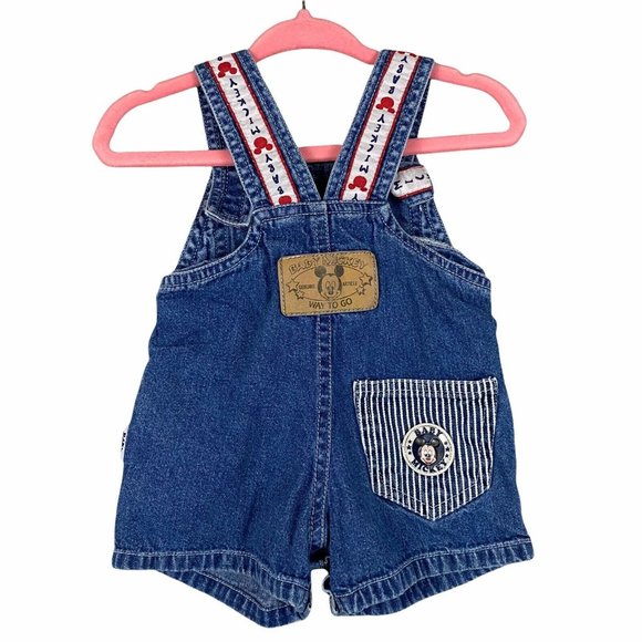 Vintage 90s Baby Mickey Shortalls 0-3 months Spell - Picture 6 of 9